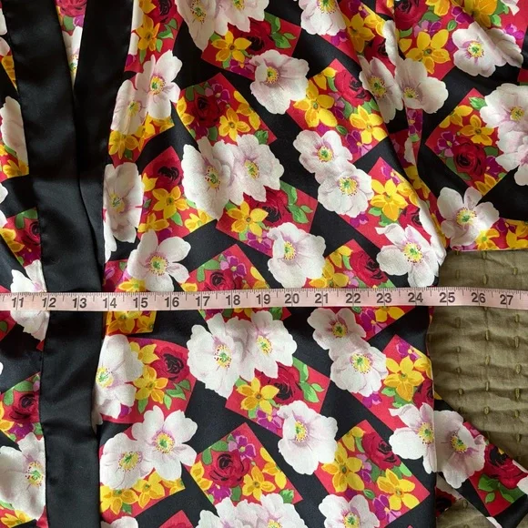 Vintage Y2K Satin Robe Floral Print Women’s Medium - Picture 15 of 16